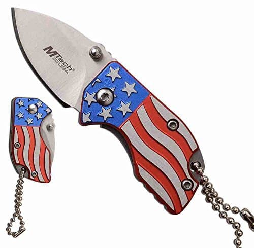 2 Patriot USA Flag Key Chain Folding Knifes