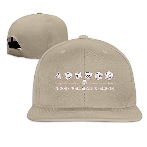 DAFACHICKEN Unisex Men Womans Choose Your Weapon Dice Chic Plain Cap Natural