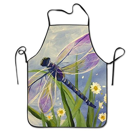 Floral Dragonfly Adjustable Apron For Grilling Bacon Chef Waitress Great Gift For Wife Ladies Men Boyfriend