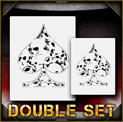 Skull Spade b AirSick Airbrush Stencil Template