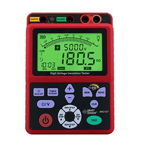 Digital high voltage insulation resistance tester 5000V shake table electronic table 0.0-99.9G ohm resistor AR3127
