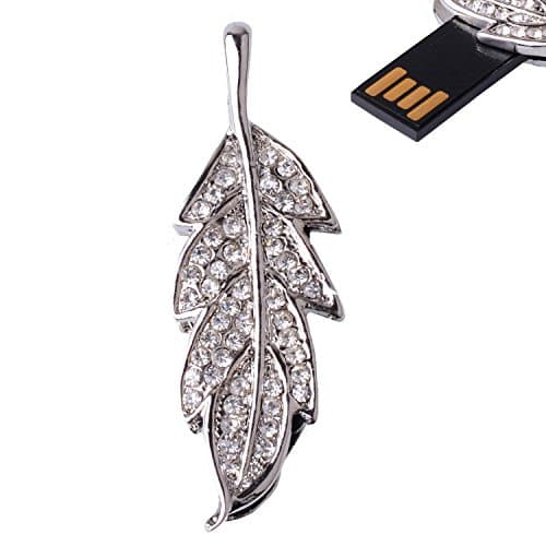 LHN® 8GB Crystal Leaf USB 2.0 Flash Drive (Silver)