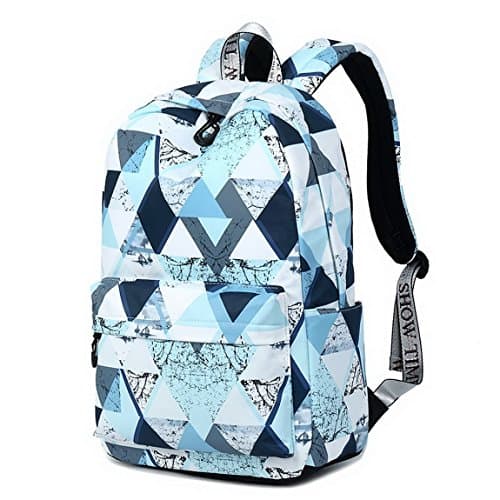 Teecho Waterproof Lightweight School Backpack for Girl Casual Laptop Backpack Blue