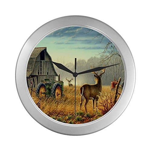 Cute Deer Unique Silver Elegant Wall Clock Decorative Living Room