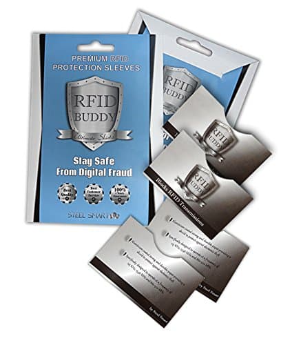 RFID Sleeves Preventing Identity Theft & Fraud - Pack of 4 Superior Quality Blocking Sleeves that Shield Radio Frequency ID - Tearproof & Waterproof - Fits Any Business Cards Holder, Wallet or Purse
