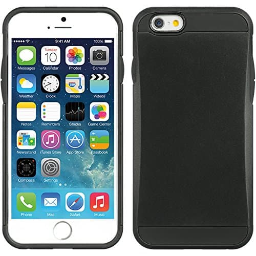Premium Iphone 6 6s Travel Case Holder Slim Black Dual Layer Protective Cover and Cleaning Cloth and Protector
