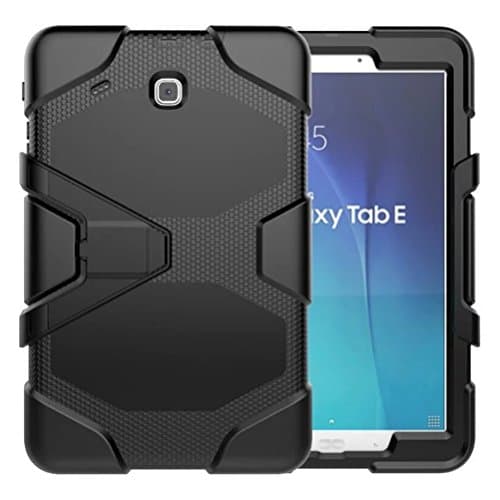 Galaxy Tab E 9.6 Heavy Duty Case, SM-T560 Shock Proof With Kickstand Built-in Screen Full- Body Protective Case for Samsung Galaxy Tab E T560 9.6 inches (black)