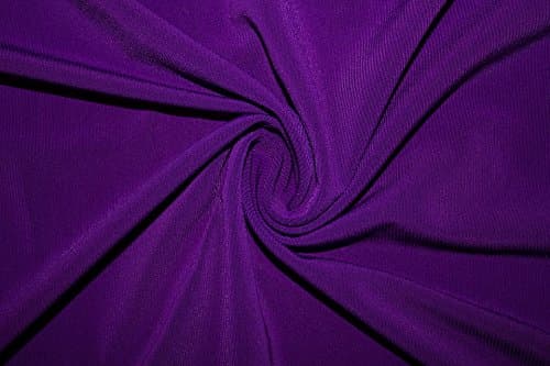 ITY Solid 2-Way Stretch Knit Polyester Lycra Spandex Apparel Craft Dance Dress Fabric 56"-58" Wide By The Yard (Purple)