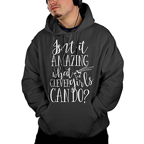 Mens Isn't It Amazing What Clever Girls Can Do Pullover Hoodie With Front Pocket XX-Large