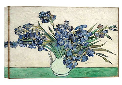Canvas Prints by Vincent Van Gogh Wall Decor Art, Advanced Knife Painting with Texture for Home Decoration (60cm x 90cm) (Unframed) (08.Irises in a Vase)
