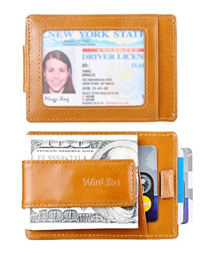 WinLike Money Clip RFID Leather Wallet Slim Card Holder Front Pocket Wallets
