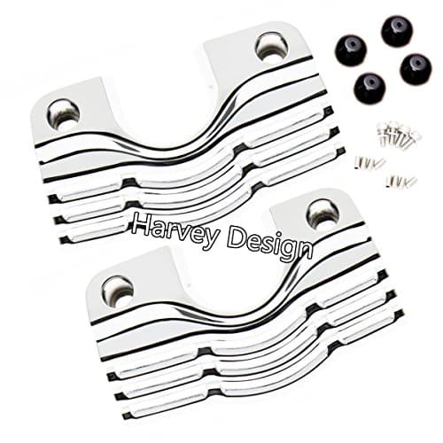 Harvey Design Slotted Covers For Spark Plug-Head For Harley Street FLHR/T/X FLTR (Chrome)