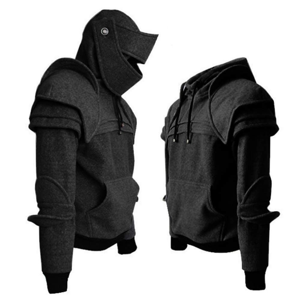 Men Arthur Medieval Knight Armor Hoodie Sweatshirt Pullover
