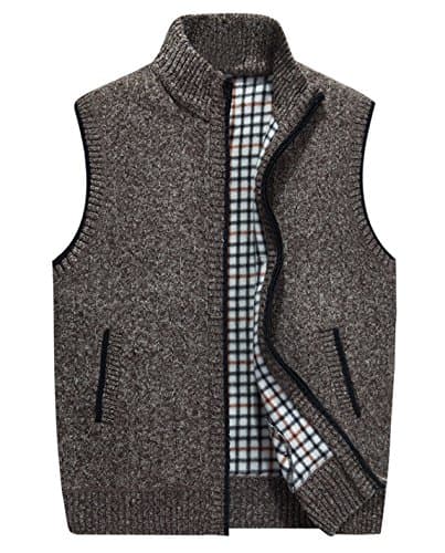 Men's V-Neck Cardigan Sweater Vest with Front Button