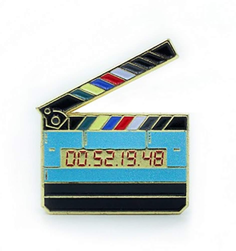 Film Pin Society Timecode Slate Enamel Pin - GID