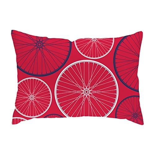 Checkerboard Bicycle In Outdoor Throw pillow, Yellow/Sky Blue