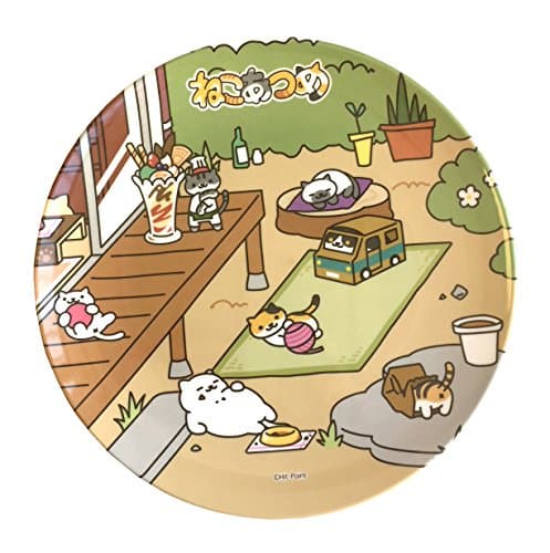 BANDAI Neko Atsume Melamine Plate A (Brown)