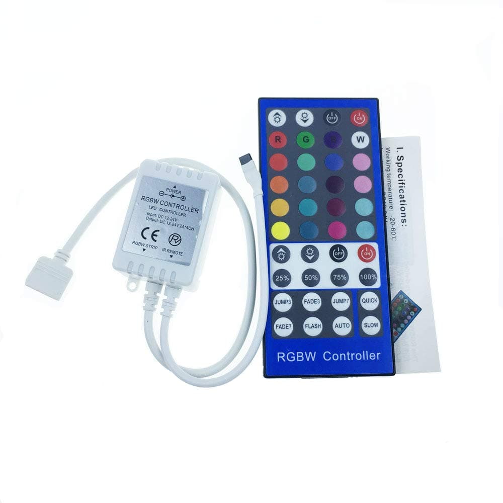 Alarmpore 40 Key Infrared IR Remote RGBW Controller for 3528 5050 RGBW RGBWW LED Strip Light, DC12V-24V