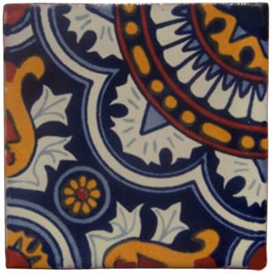 12 Hand Painted Talavera Mexican Tiles 4"x4"