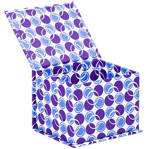 Designer Magnetic Closure Gift Box 4 x 3.5 x 3, Pack of 6 - Bright, Colorful Fabric Covered Fiberboard Box is Extra Sturdy with Strong Magnet Closer. Perfect for Gifts, Crafts, or Desktop Storage.