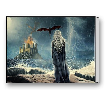 Custom Modern Giclee Canvas Print Game Of Thrones Wall Art Black and White Art Canvas Print 12" x 16" Inch Canvas Oil Painting Wall Art Home Office Decor Artwork