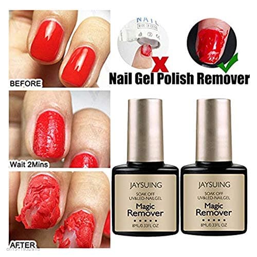 Magic Remove UV Gel Nail Polish Magic Remover Soak off Nail Art Primer Acrylic Clean Nail Art Soak Off Remover Gel Polish Acrylic Removal 8 ml (2pcs)