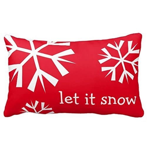 Christmas present Standard pillow cover case Decorative Holiday Let it Snow Snowflake King Size Pillow Sham 20x30