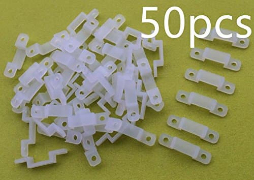 Homeboo 50pcs led light stip Silicon Clip for Fixing 3528 5050 5630 300 LED 5M 16.4FT RGB Single Color LED Strip lights