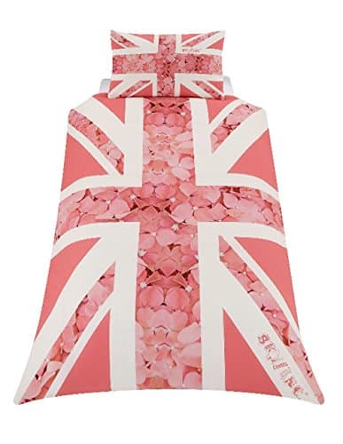 Union Jack Flower Single Duvet - Pink