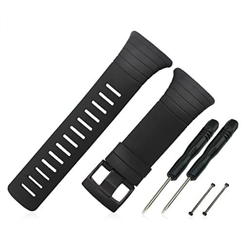 YDSCC for suunto core watch band, Replacement Soft Rubber Band for Suunto Core Standard Strap All Black