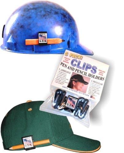 Pencil Holder Tool Clips 2 regular and 3 mutli purpose adhesive BLACK 5 PACK !