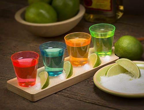 Toasted Drinkware Hard Plastic Neon Vivids 2 oz Shot Glasses, 50 Count