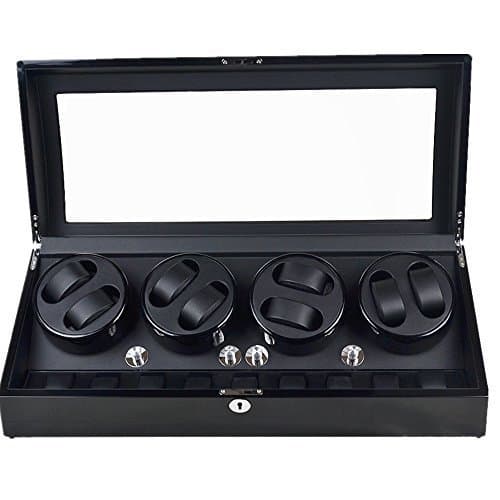 XTELARY Automatic Luxury Watch Winder Display Box Wood shell Leather Pillow Piano Paint Tempered Glass