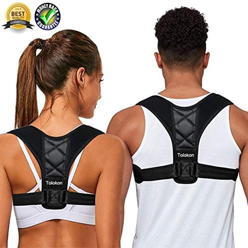 Tolokon Posture Corrector for Women Men - Adjustable Back Straightener - Discreet Back Brace for Upper Back Pain Relief - Comfortable Posture Trainer for Spinal Alignment & Posture Support