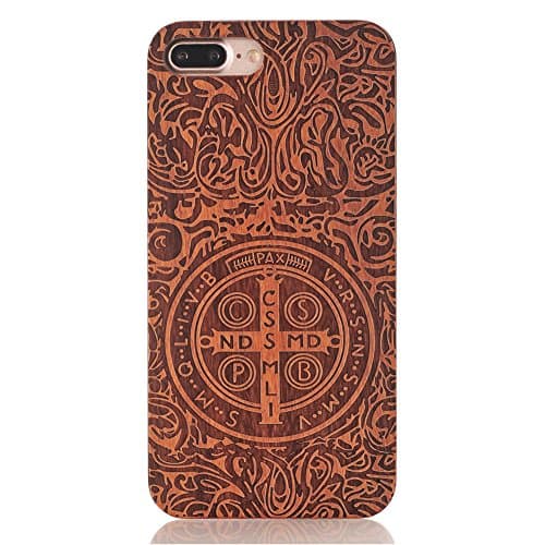 iphone 7 Plus Case, AICOO YCL Slim Real Wooden Handmade Embossed Pattern Carving Wood With Hard Plastic Back Skin Case Cover For iphone 7 Plus 5.5 inch - Constantine