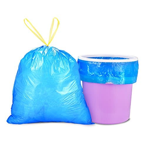 SlowTech Odor Block Small Trash Bags Fresh Clean Thicken Garbage Bags for Bathroom Kitchen Office Waste Bin/ Wastebasket, 4 Gallon 90 Count (Blue)