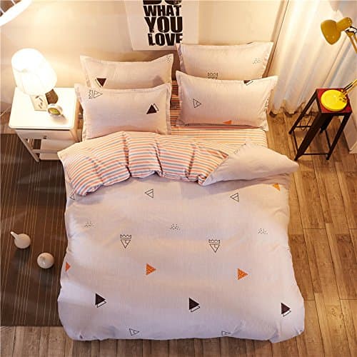 4pcs Bedding SetDuvet Cover Set Microfiber Durable One Duvet Cover Without Comforter One Flat Sheet Two Pillowcases YJ Twin Full Queen Cupid Love Design (Queen, Miss, Pink)