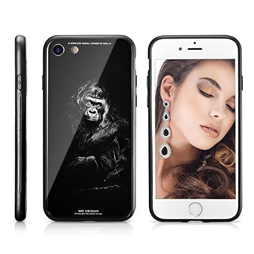Yespure Tempered Glass Phone Case for iphone 6 plus/6S plus King Kong Gorilla Pattern with Durable TPU Frame Orangutan