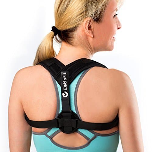 PREMIUM Back Posture Corrector for Women and Men, with Improved Material for Comfort and Durability. Longer Straps to Easily Clasp Brace By Yourself. Includes Carry Bag