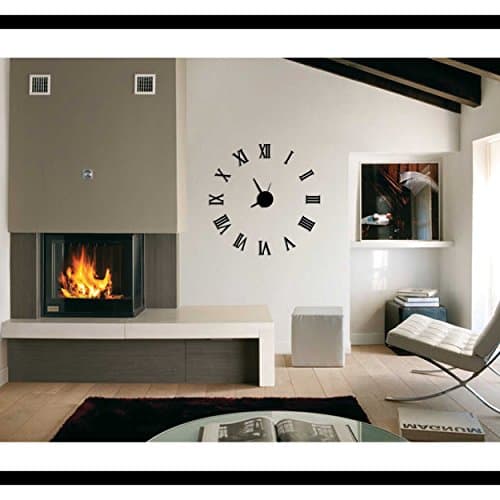 Vibrandz Time It Designer Self Adhesive Innovative DIY (Do It Yourself) Roman Analog Wall Clock - (Black) - CLWC107