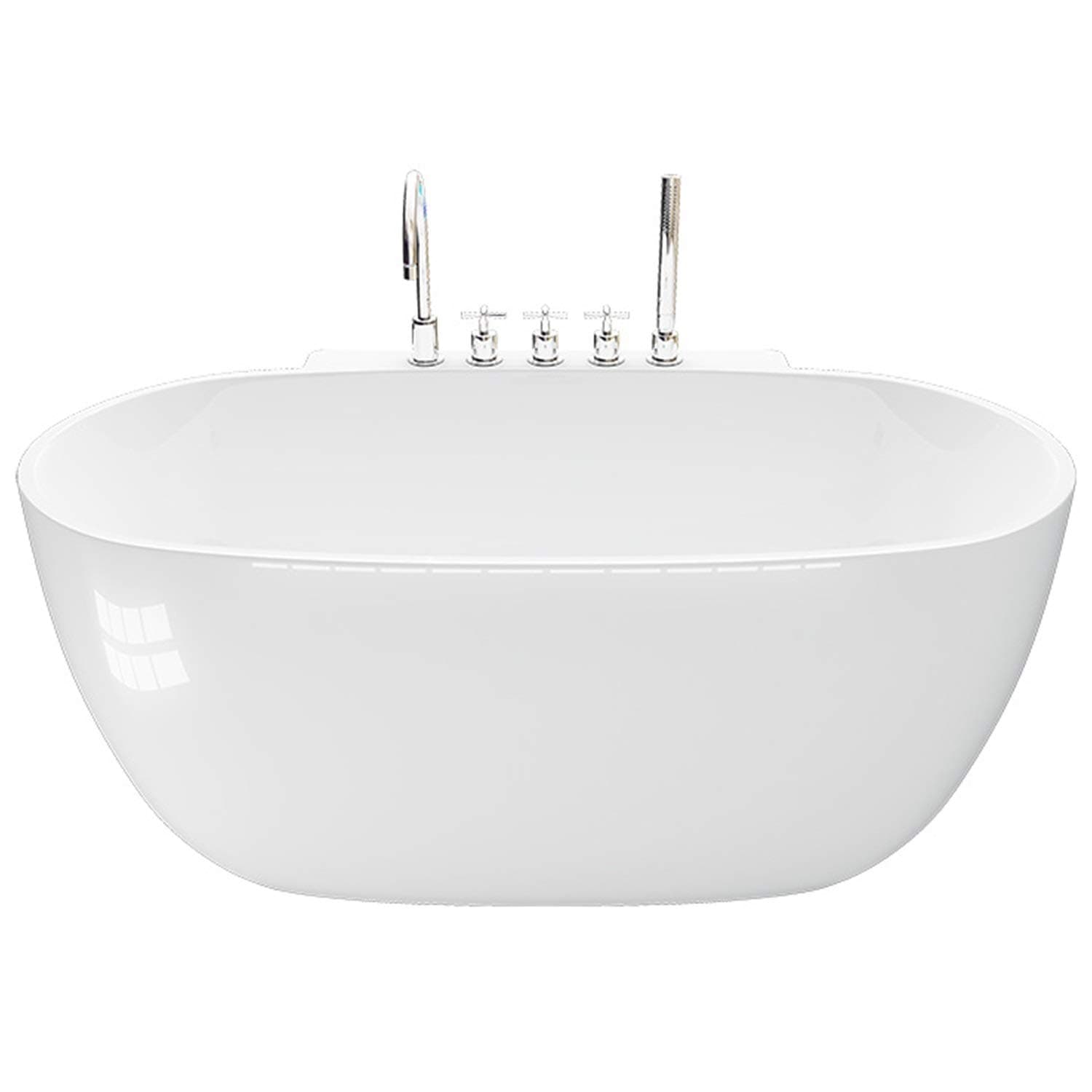 Oval Series 1.2/1.4/1.5 M Seamless Integrated Process Faucet Freestanding Acrylic Luxury Soaking Spa Bath Home Decoration Bathroom Supplies Acrylic Bathtub (Size : 1500750600mm)