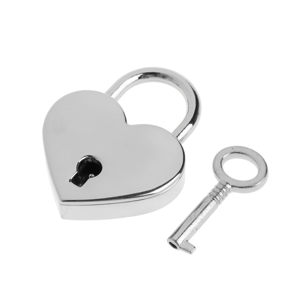 Vintage Mini Padlock Heart Shape Lock Antique Archaize Padlocks Mailbox Lock with Key