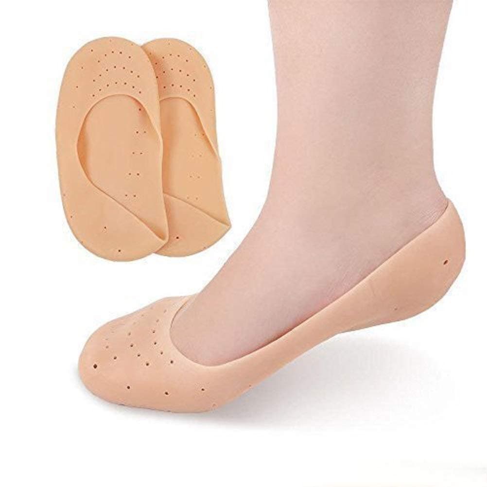 Hayan Anti Full Length Silicon Protector Moisturizing Socks for Foot Care and Heel Cracks (L Size, Skin)