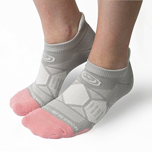 Crazy Compression Runners - Elite Compression Running Socks (Gray & Peach, SM/MD)