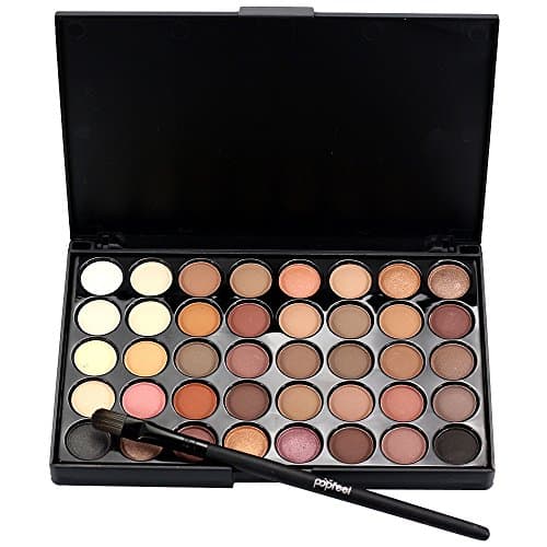 Flyclore 40 Colors Matte Eyeshadow + Brush Set Palette Makeup EyeShadow Cream Matt Eyeshadow Cosmetic Professional Box Makeup Kit Set Girls Gift (A)