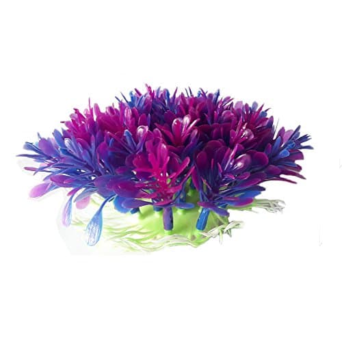 Artificial Plastic Plant Decoration Aquarium Decoration Medium-sized (5.1 inches) Hiding spot for Fish (Purple)
