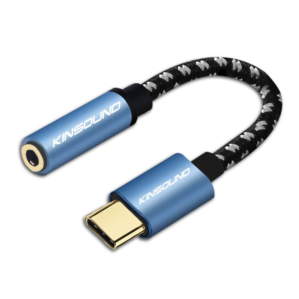 Kinsound Type C to 3.5MM Earphone Jack Adapter Type-C Audio Cable Converter for Oneplus 7T pro/7T/7/7pro/6T and Other Type c Supported Devices