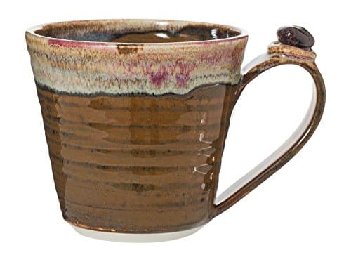 Healing Stone Handcrafted Unique Tea Cup Mugs Featuring Energy Stones (Chocolate Raspberry with Garnet)