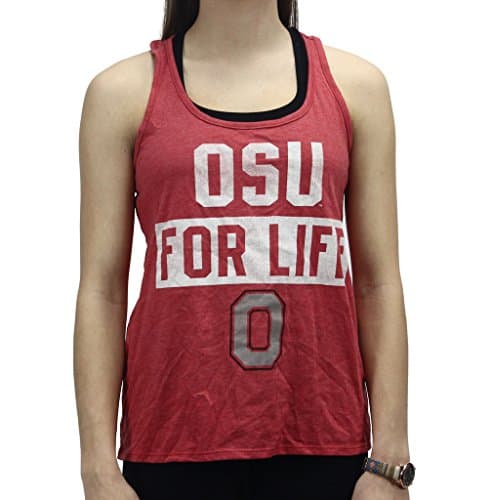 University Tees Women' s Apparel Ohio State Buckeyes Razor Back Tank Top Shirt