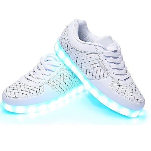 White USB Charging LED Shoes Flashing Sneakers 39